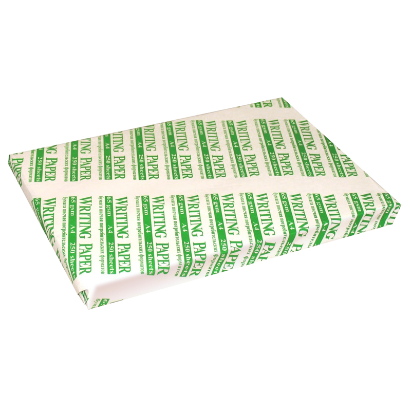 Бумага Writing paper, формат А4, 250л/пач, пл. 65 г/м2
